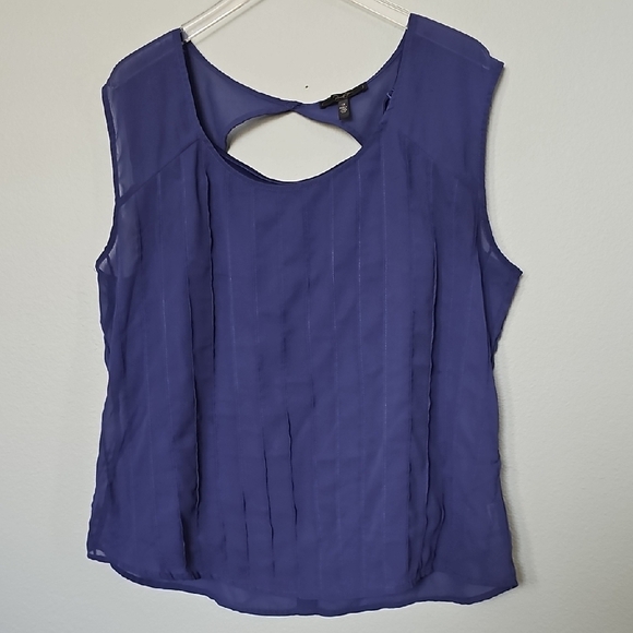 Jessica Simpson layered cap sleeve Pintuck blouse 1X - Picture 1 of 7